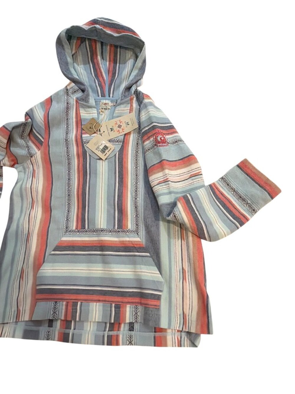 NWT Faherty Baja Hoodie Small Organic Cisco Brewers Nantucket Logo Striped $158 - Picture 5 of 17